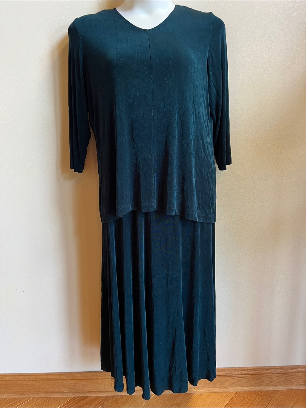 citiknits skirt and shirt set teal Green Maxi weekend travel set